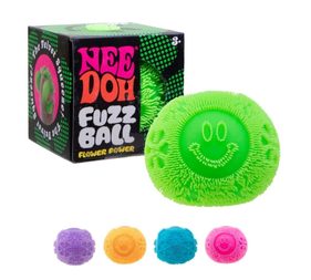 Schylling NeeDoh Fuzzball Flower Power- Textured Sensory Squeeze Toy with Fun Doh Filling - 2.5" Tall - Color May Vary (Pack of 1)