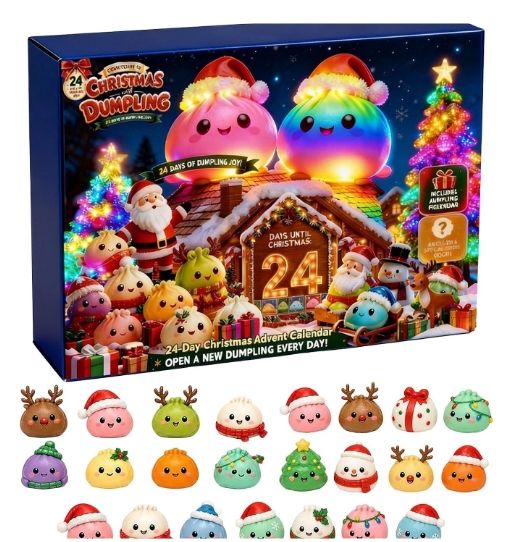 Christmas Advent Calendar 2026 with 24 Mini Squishies