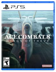 PS5 box art for Ace Combat 8: Wings of Theve showing a fighter jet on an aircraft carrier deck.