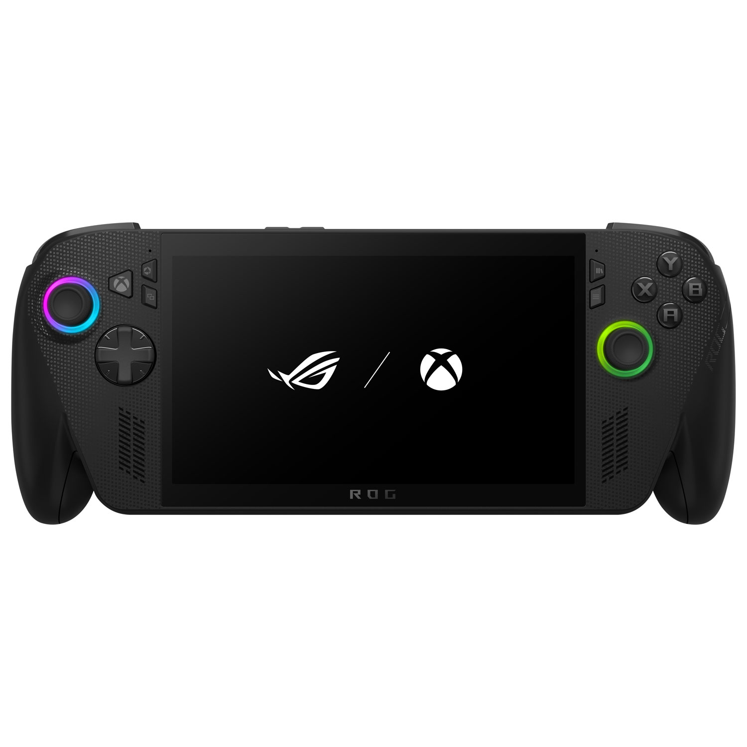 ASUS ROG XBOX Ally X handheld gaming PC seen from the front.