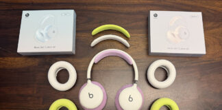 Beats 360 headphones with two cushion kits.
