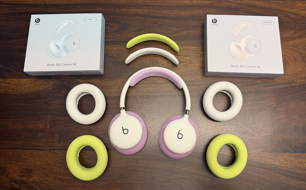 Beats 360 headphones with two cushion kits.