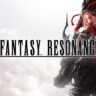Final Fantasy Resonance logo over artwork featuring a woman in red and black seated on a dark creature.