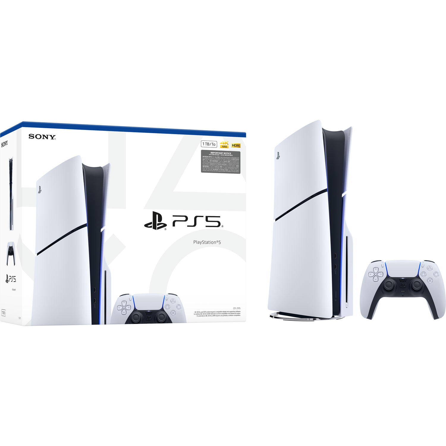 PlayStation 5 Slim disc console with DualSense wireless controller