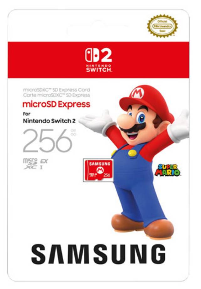 Samsung Super Mario 256GB microSD Express memory card for Nintendo Switch 2.