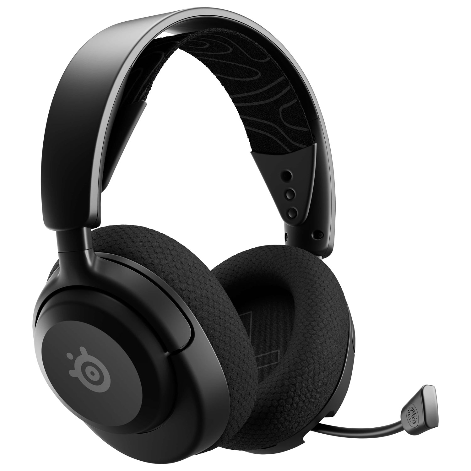 SteelSeries Arctis Nova 5 wireless gaming headset with retractable microphone.